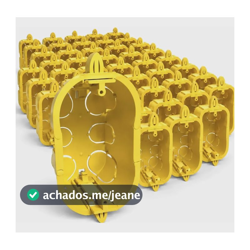 Caixa De Luz 4x2 Drywall Amarelo 50 Unidades Amarelo