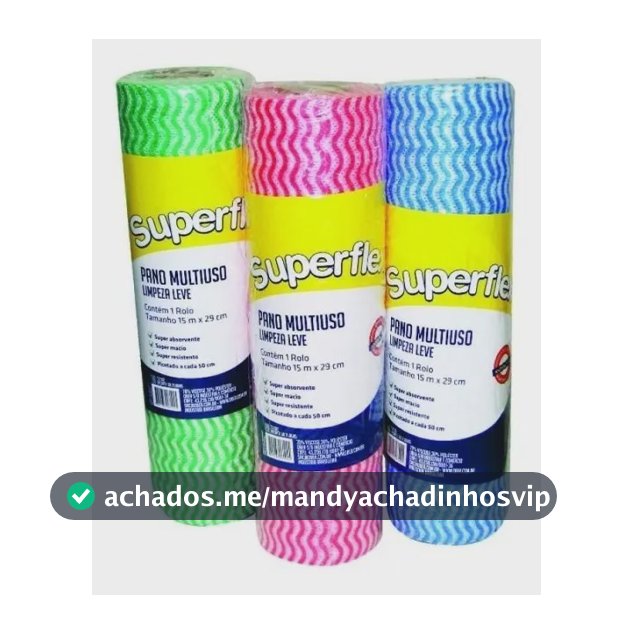 Pano Multiuso Limpeza Geral Em Rolo 3 Unidades Cor Kit