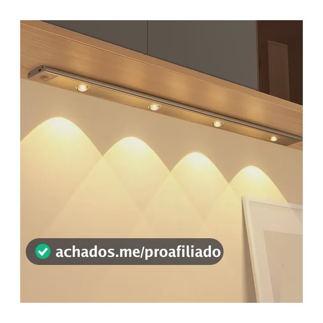 Luminária Barra Led Sensor Movimento Recarregável Armário Branco