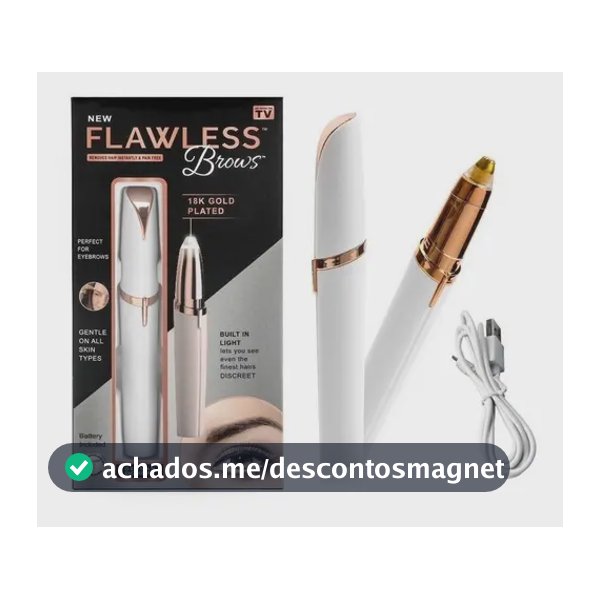 Caneta Depiladora Automática Feminina Sobrancelha Branco Finishing Touch Flawless Brows