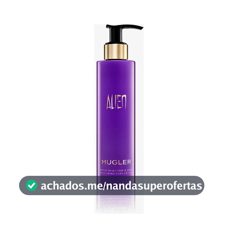 Loção Hidratante Corporal Iluminadora e Perfumada, Hidratação Intensa com Fragrância Floral Amadeirada e Âmbar, Pele Macia e Radiante, Alien Mugler, 200ml