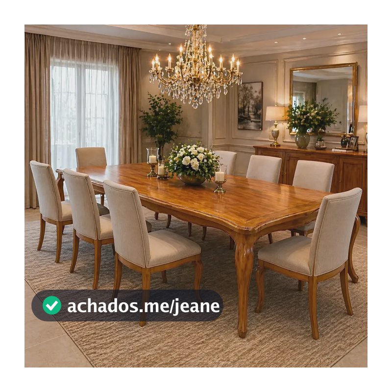 Mesa De Janta 2,20m Retro 8 Lugares Retangular Madeira Mel