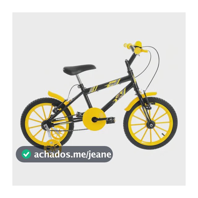 Bicicleta Infantil Aro 16 Ultra Kids Unissex Com Rodinhas Cor Preto - Amarelo