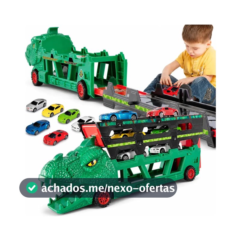 Lançador Dino Dinossauro 6 Carrinhos Brinquedo Infantil Pista De Corrida Super Velocidade Lançamento Automático Presente Menino 3 anos
