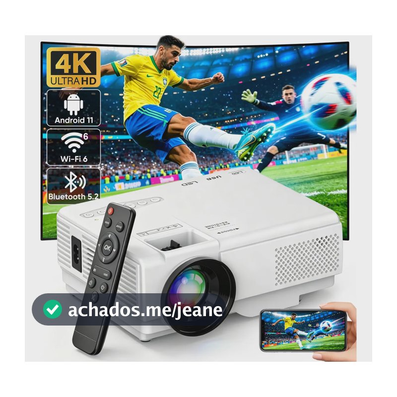 Projetor Android 4k M10 Smart 5g Wifi Bluetooth5.2 Portátil Tv Full Hd