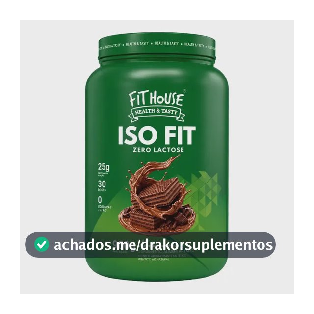 Iso Fit Proteina Isolada Zero Lactose Fit House 900g Wafer De Chocolate