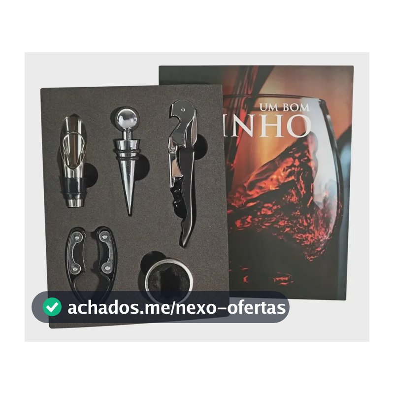 Kit Vinho Saca Rolhas Abridor Tampa Dosador Presente