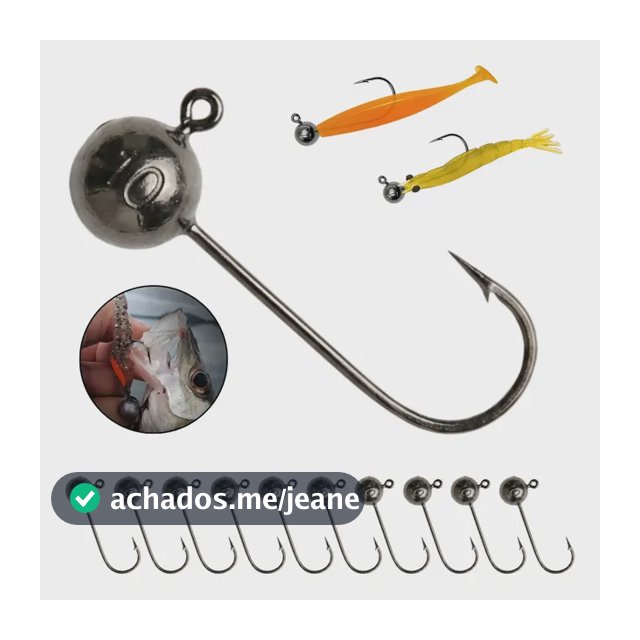 Jig Head Anzol Pesca Robalo Tucunaré Isca Artificial Kit 10