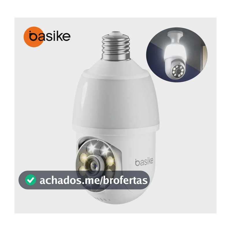 2026 Câmera Lâmpada Inteligente Seguranca Wifi Interna/Externa com Luz LED, PTZ 360° Full HD 1080p, APP ICSEE Soquete E27 com Visão Noturna Áudio Bidirecional Câmera Residencial Ip66 À Prova D'água