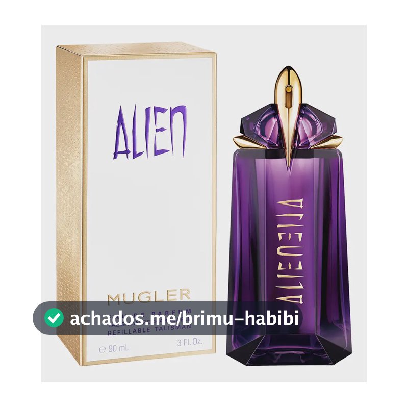 Perfume Feminino Amadeirado Floral Fragrância Marcante e Solar Jasmim Sambac Madeira de Cashmeran e Âmbar Branco Alien Eau de Parfum Mugler 90ml
