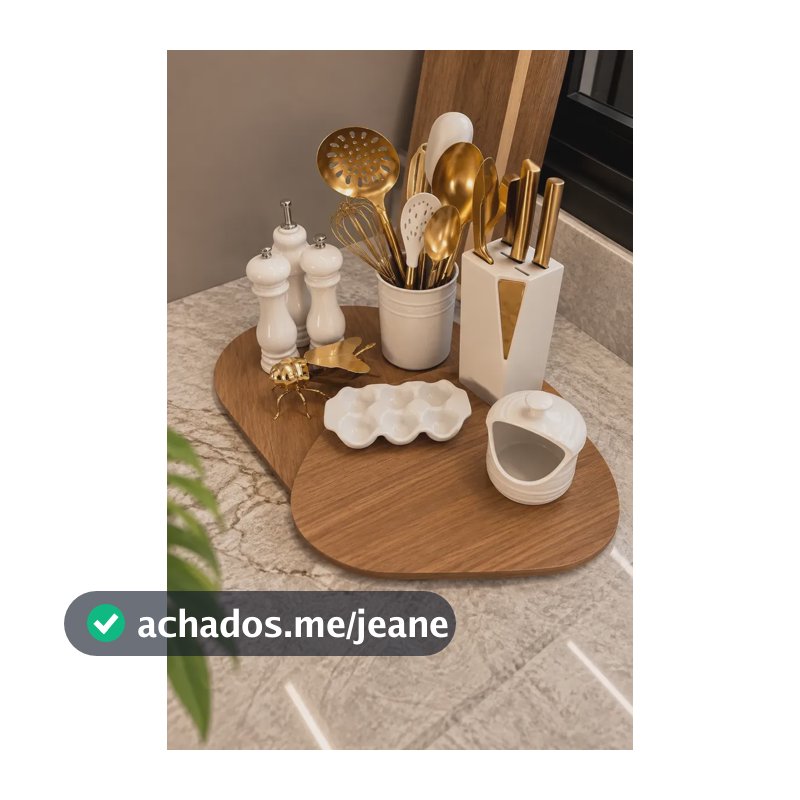 Kit 2 Bandejas Decorativas Orgânicas Freijó Mdf 15mm Mesa Freijó