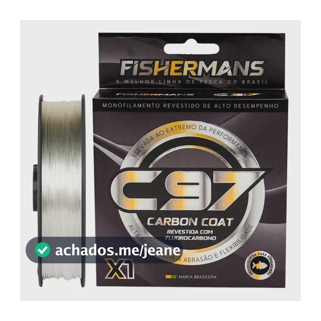 Linha De Pesca Monofilamento Fishermans C97 Carbon Coat X1 Transparente Monofilamento X1 300 Metros 0.40mm