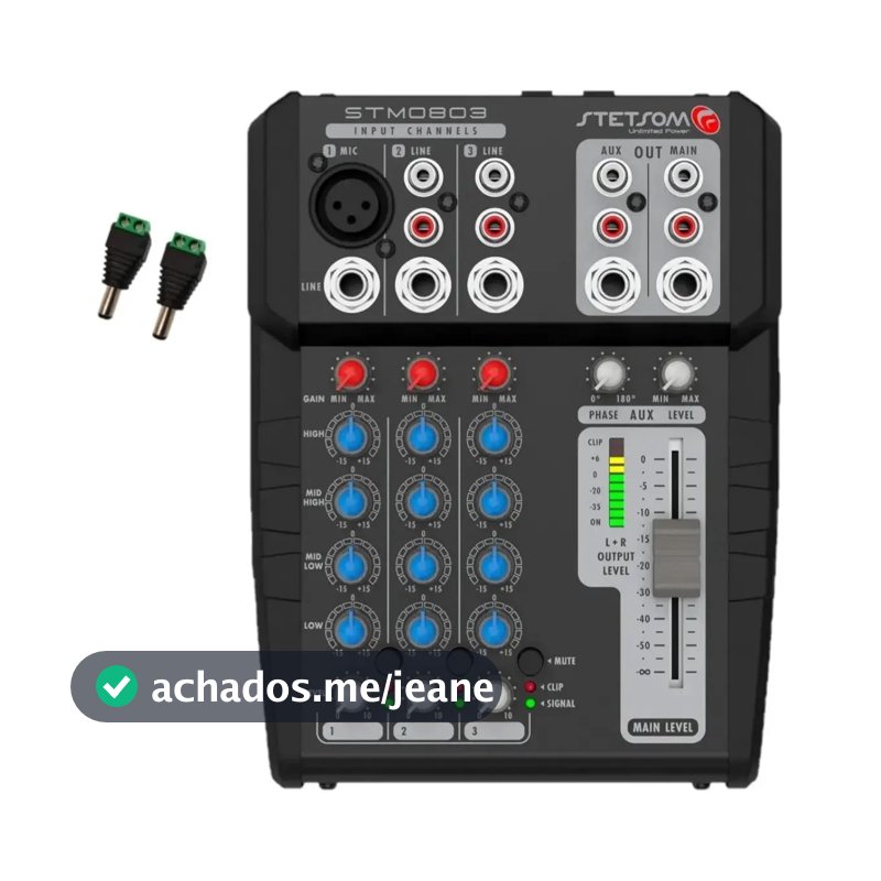 Stetsom Stm0803 Mesa Equalizadora Som 3 Canais Cor Preto