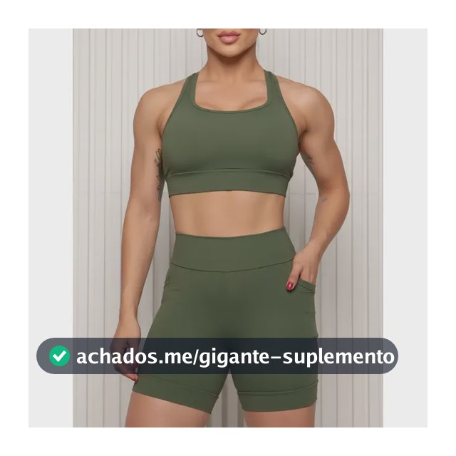 Conjunto Fitness Top Shorts Meia Coxa Alta Compressão