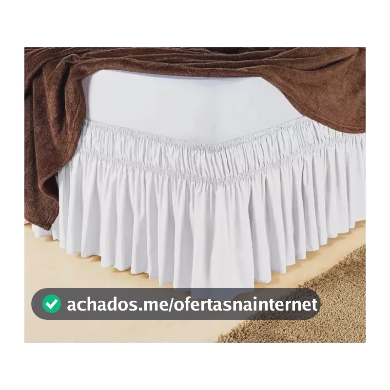 Saia Colchão Box Cama Casal Queen Microfibra 2 Elásticos Cor Branco