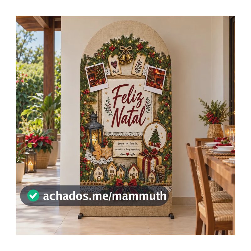 Painel de Natal Romano 2x1m Enfeites Natalinos Decoração de Natal Capa Painel Sublimado Em Tecido Veste Fácil