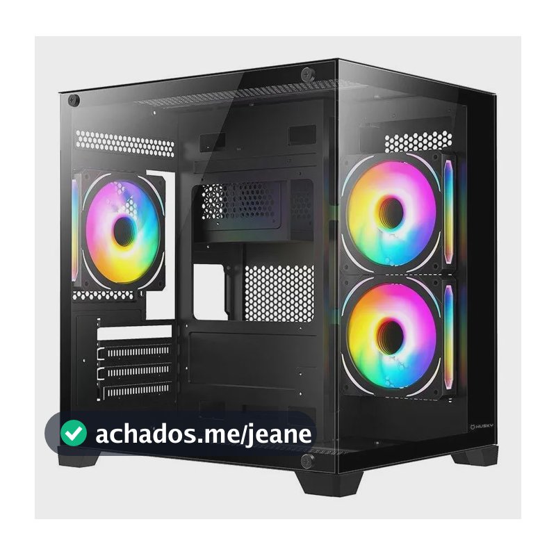 Gabinete Gamer Husky Dome 10 Micro-atx Vidro Temperado Preto