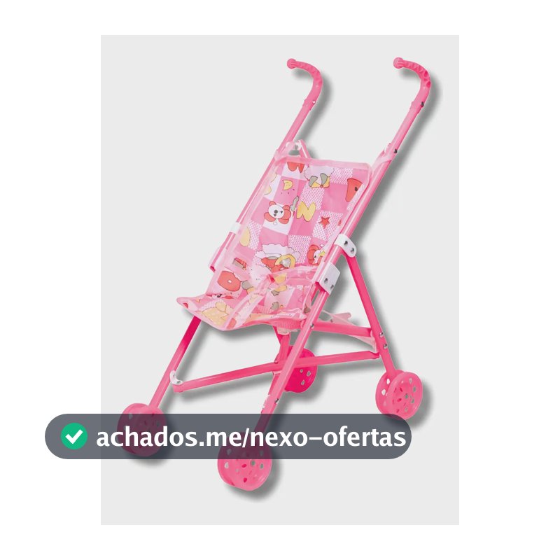 Carrinho de Boneca Castela Brasil Dobrável Rosa para Crianças