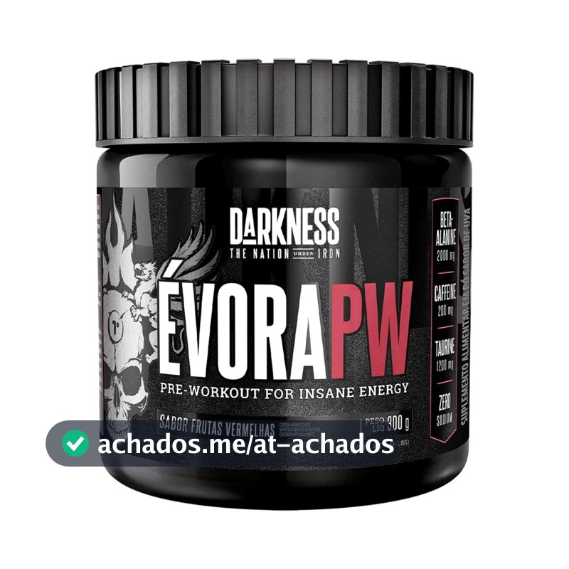 Suplemento em pó Darkness Pré Treino Alanina Évora PW sabor Frutas vermelhas x 300g