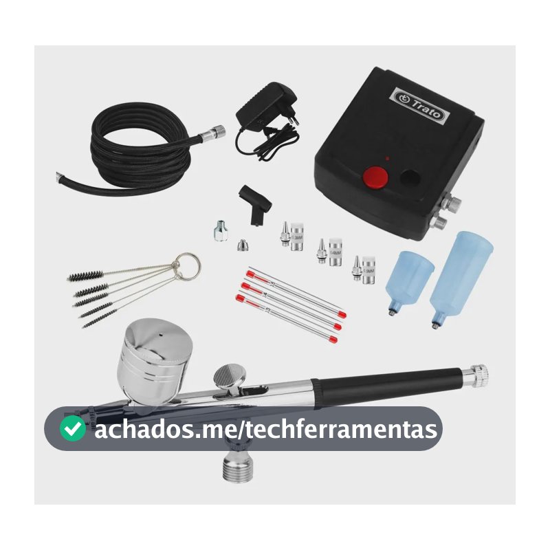 Kit Completo Aerografia Mini Compressor Ar + Aerógrafo 0,3mm