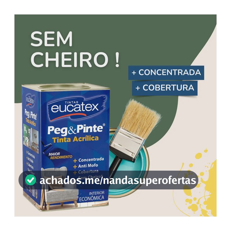 Tinta Eucatex Acrílica Peg Pinte Anti-mofo 18l - Cores Acabamento Fosco Cor Verde Recife