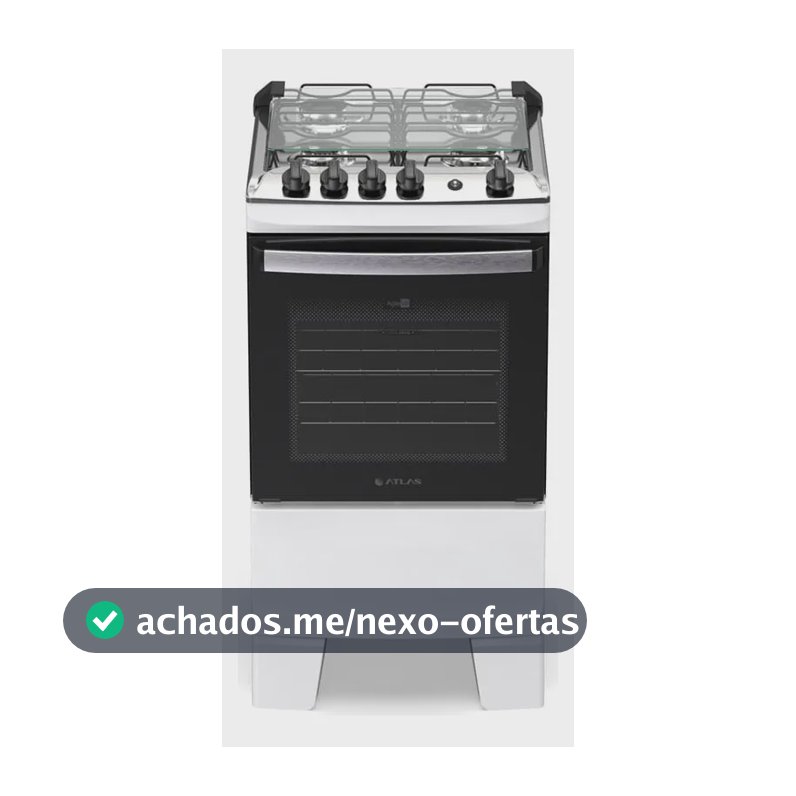 Fogão Agile Up 4 Bocas Com Mesa Inox Automático Atlas Branco Bivolt