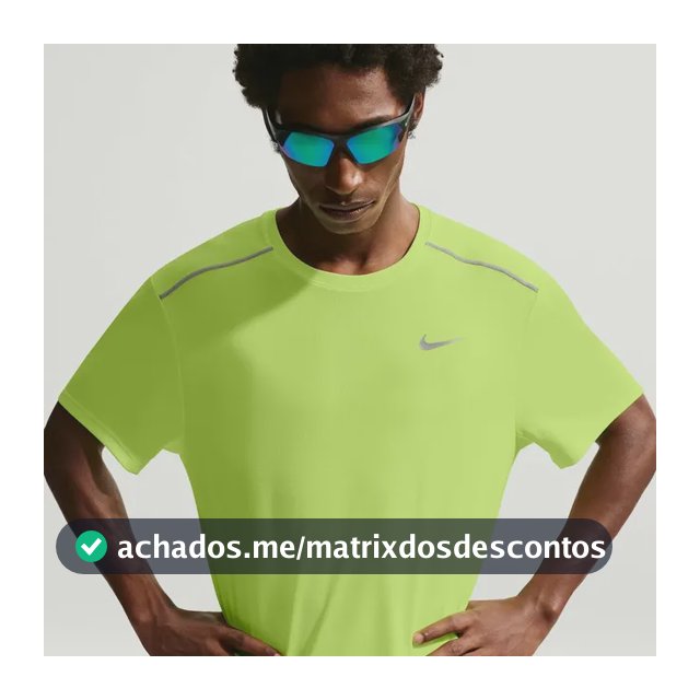 Camiseta Dri-fit Nike Uv Miler Masculina Verde/cinza Gg