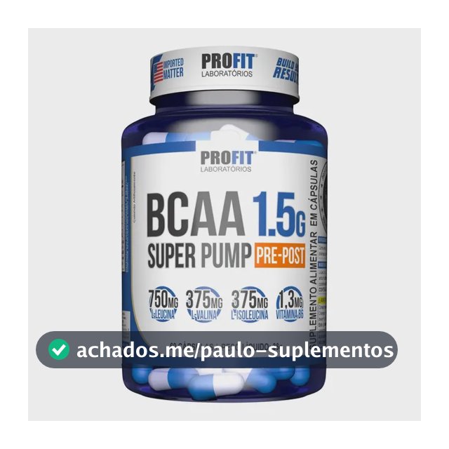 BCAA Profit Labs em cápsula Sem sabor x 1.5g de 60 un