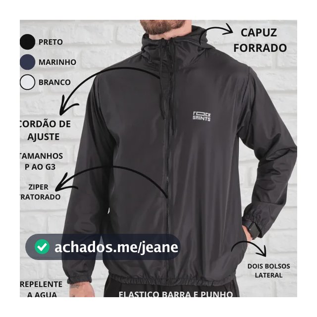 Jaqueta Casaco Corta Vento Rock Saints Liso
