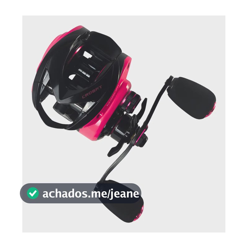 Carretilha Maruri New Crobat 7+1 Rolamentos Drag 7kg - Rosa - Esquerdo