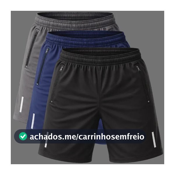 Kit 3 Bermuda Masculina Poliéster Pra Academia Caminhada Kit 1 M