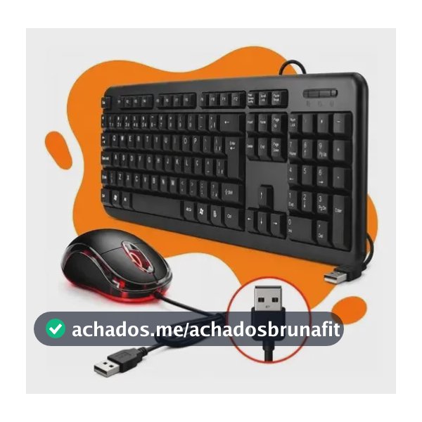 Teclado E Mouse Com Fio Led Vermelha Optical 1000dpi Usb Padrão Abnt2 Português Brasil Numérico Com Ç