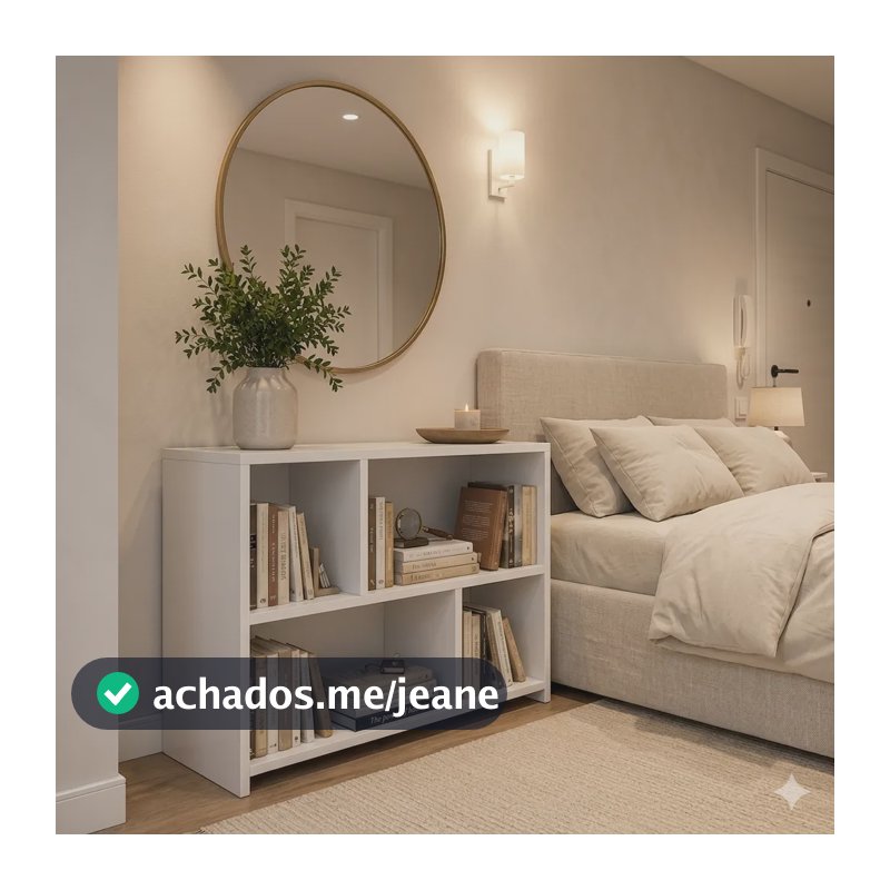 Estante Livreiro Nichos Rack Compacto Sala Moderna Livros Branco