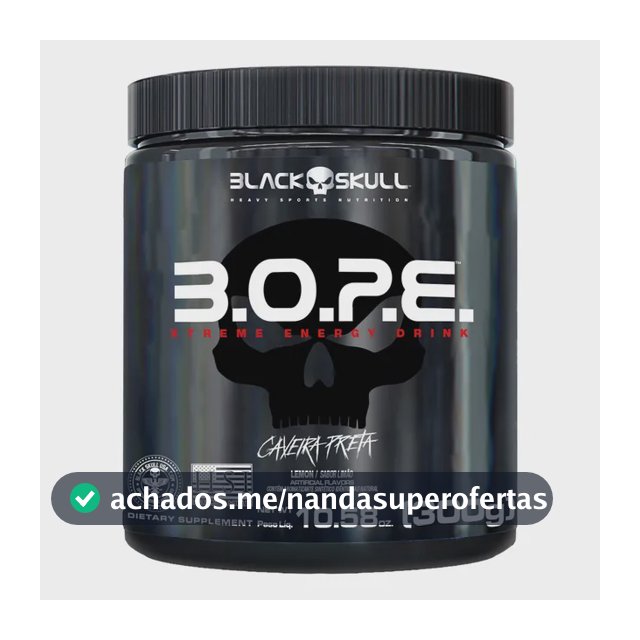 Black Skull Pré Treino B.O.P.E. Sabor Limão em pó x 300g