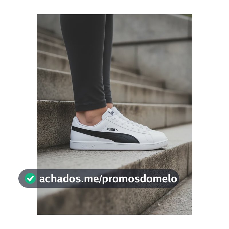 Tênis Casual Masculino E Feminino Up Puma Branco/preto Geométrico 39 Br