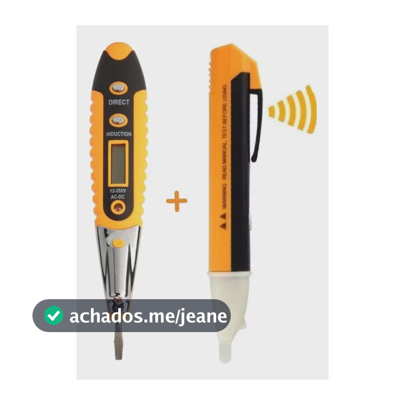 Kit Eletrica Chave Teste Digital + Caneta Detectora Tensão 1
