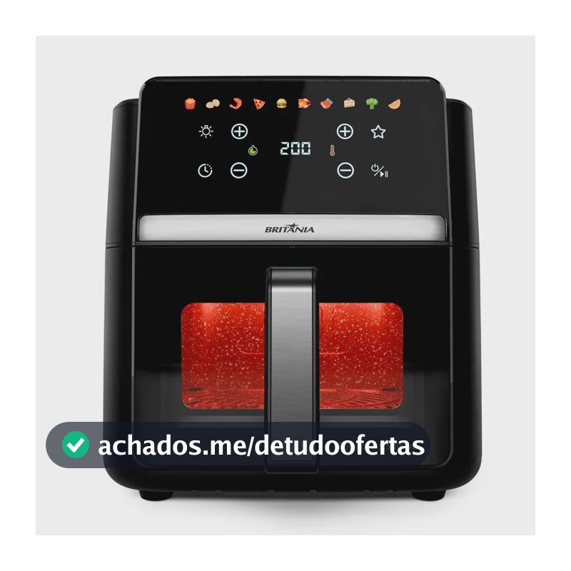 Air Fryer Britânia 9,5l Painel Digital 1800w Baf95a