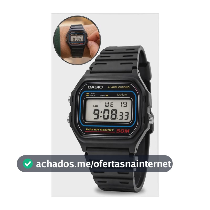 Relógio Casio Masculino Digital Preto de Resina W-59-1VQ