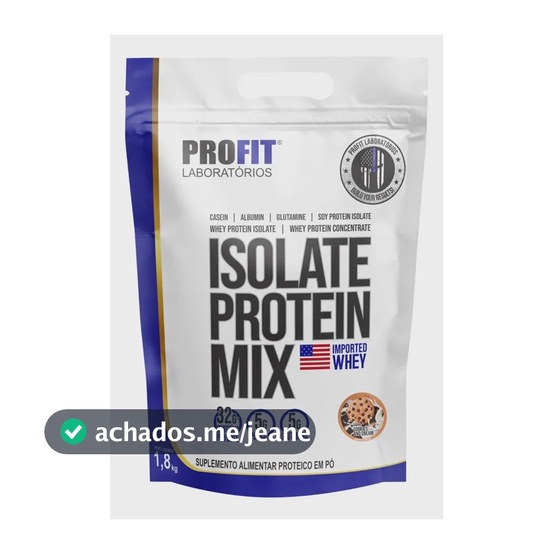 Suplemento en pó ProFit Laboratórios Proteínas de Isolate Protein Mix sabor cookies and cream x 1.8kg