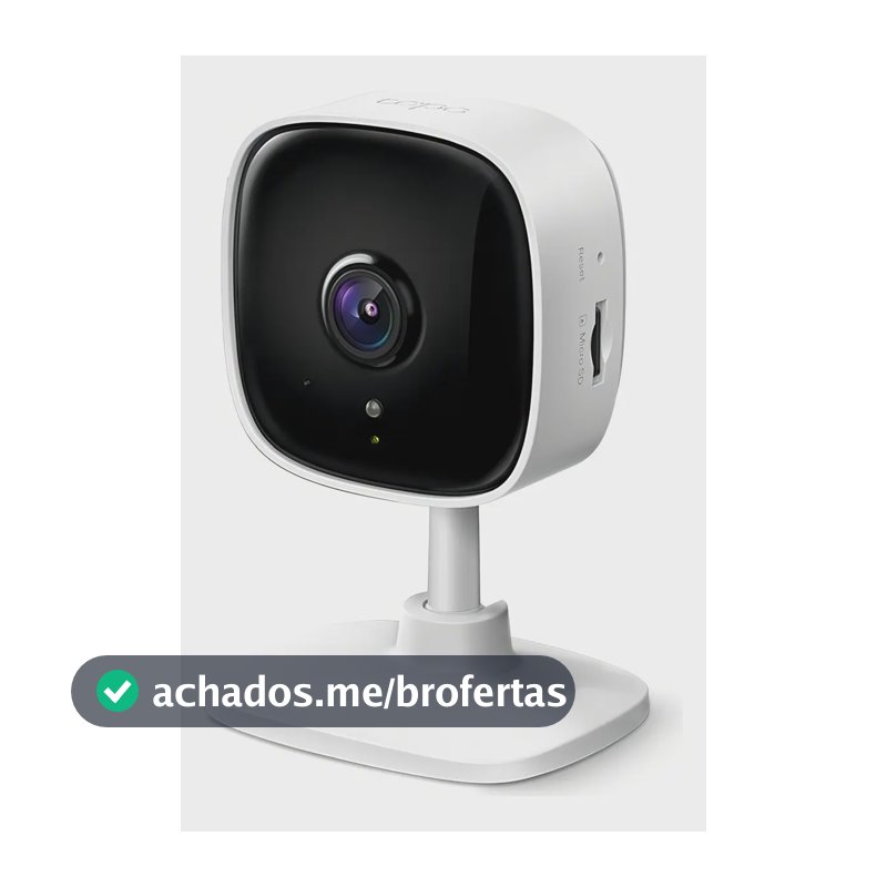 TP-Link Tapo C100 Câmera de Segurança Wi-Fi Interna Full HD 1080p, Visão Noturna até 9 m, Detecção de Movimento, Áudio Bidirecional, Alarme, ONVIF, Alexa e MicroSD até 512 GB