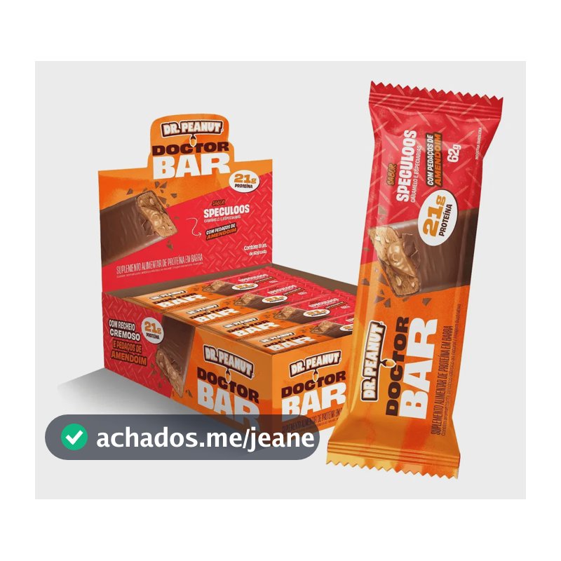 Doctor Bar - Caixa Com 8 Unidades De 62g - Dr. Peanut Speculoos