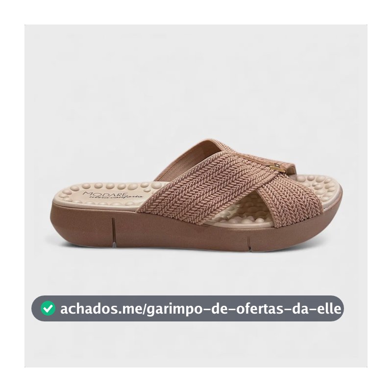 Sandalia Modare Ultra Conforto Ortopédico Tratamento Esporão Nude/camel Trançado 39