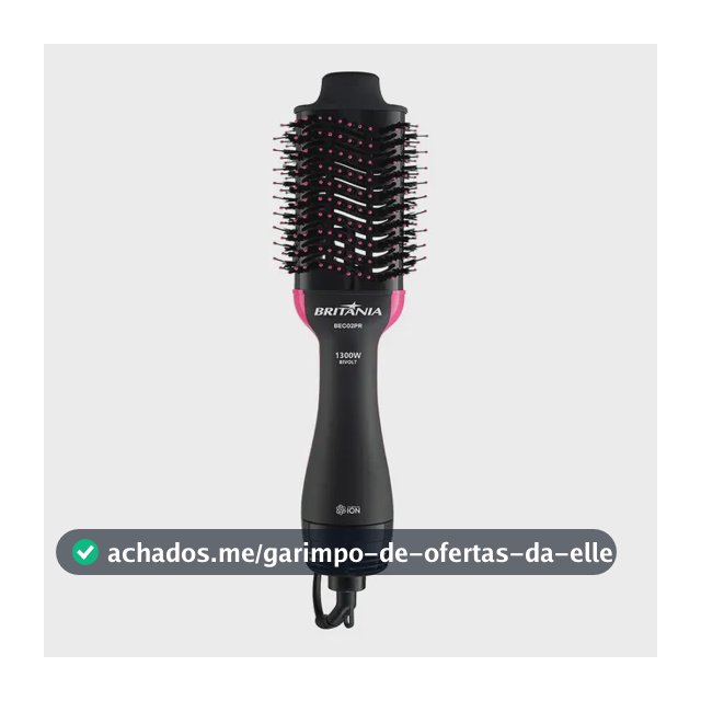 Britânia Escova Secadora Bec02pr 4 Em 1 1300w Cor Preto e Rosa