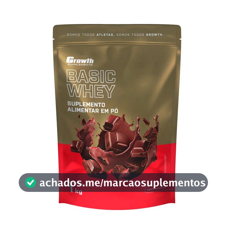 Proteína Growth Supplements Basic Whey em pó sabor Chocolate x 1kg