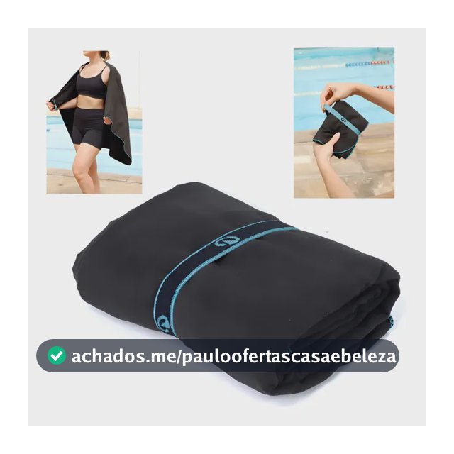 Toalha De Banho Nabaiji Microfibra G 130x80 Praia Piscina Cor Preto/azul Lisa