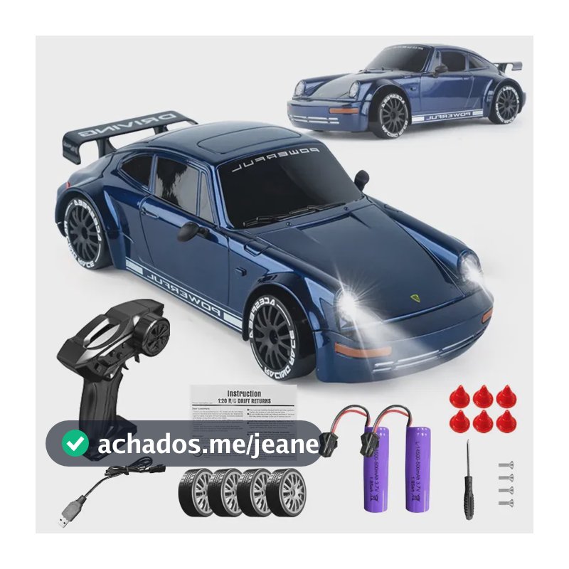 4wd Carrinho Controle Remoto Drift Com 2 Bateria Recarregável,1:20