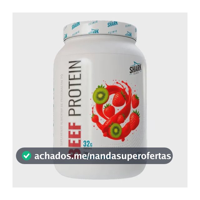 Proteína Shark Pro Beef Isolado Hidrolisado Morango Kiwi em pó x 900g