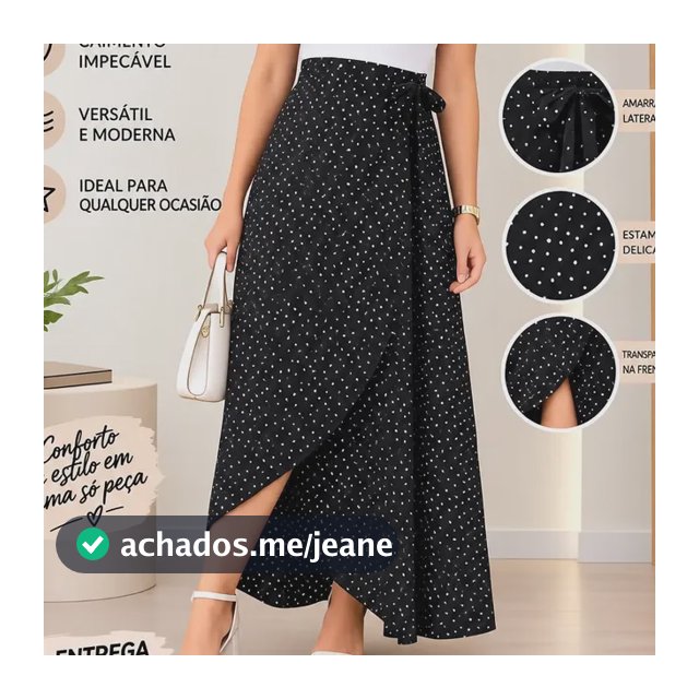Saia Envelope Pareô Transpassada Midi De Amarrar De Luxo