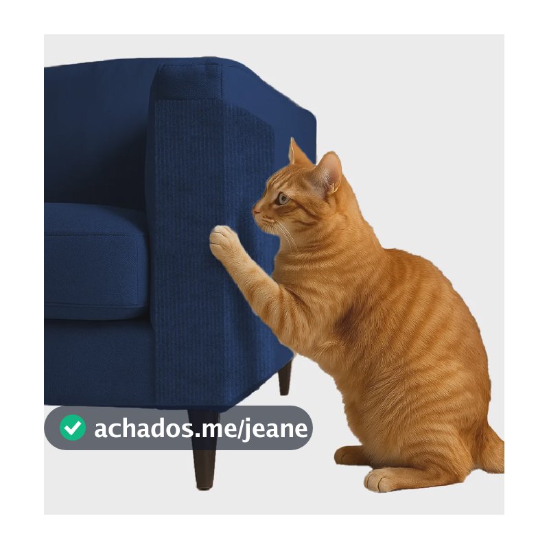 Arranhador Protetor Adesivo Gatos Sofá, Escalada 2m + Brinde Azul Escuro