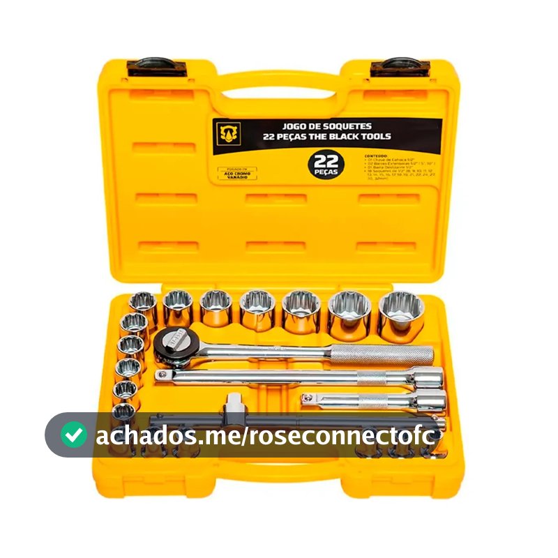 Kit Jogo De Soquetes 1/2 Polegadas Com Maleta Completo Cromado